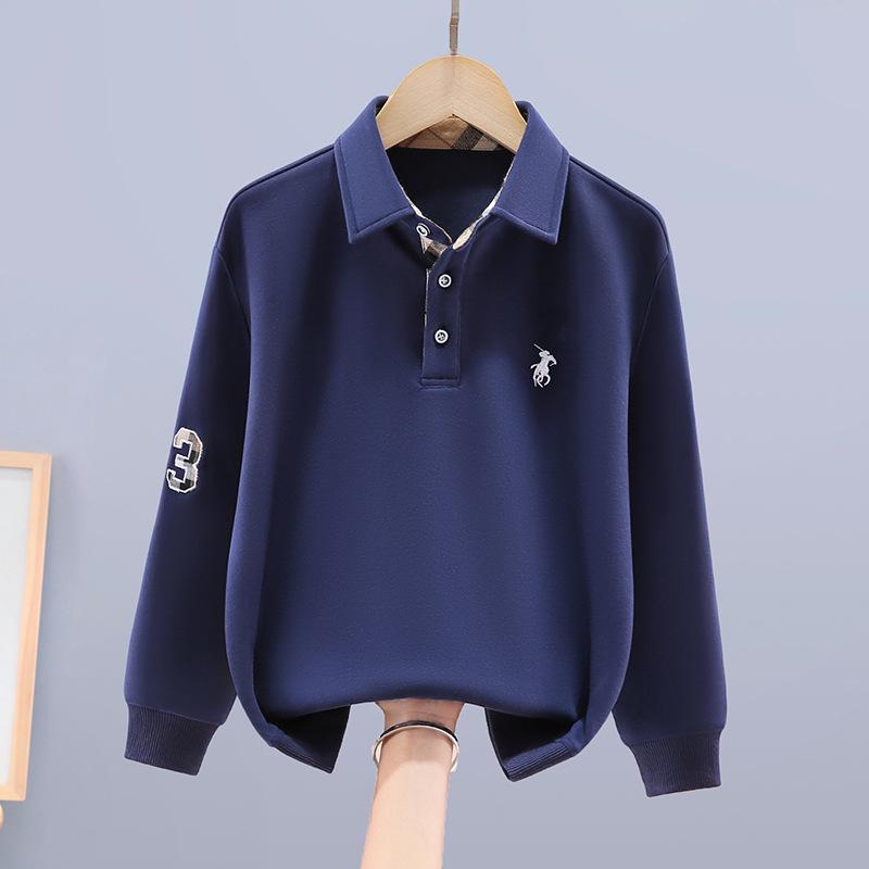 Chlapecká stylová korejská polokošile s klopou - Jarní móda pro velké děti