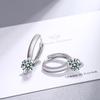 Compact Red Sparkly Diamond Hoop Earrings - Women's Korean Fashion