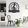 Musical Note Metal Sign Family Name Custom Silhouette Sturdy Wall Decor Home Garden Gift