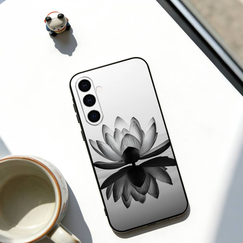Dark flower Phone Case For Samsung Galaxy A73,A72,A71,A70,A53,A52,A51,Soft Black Cover
