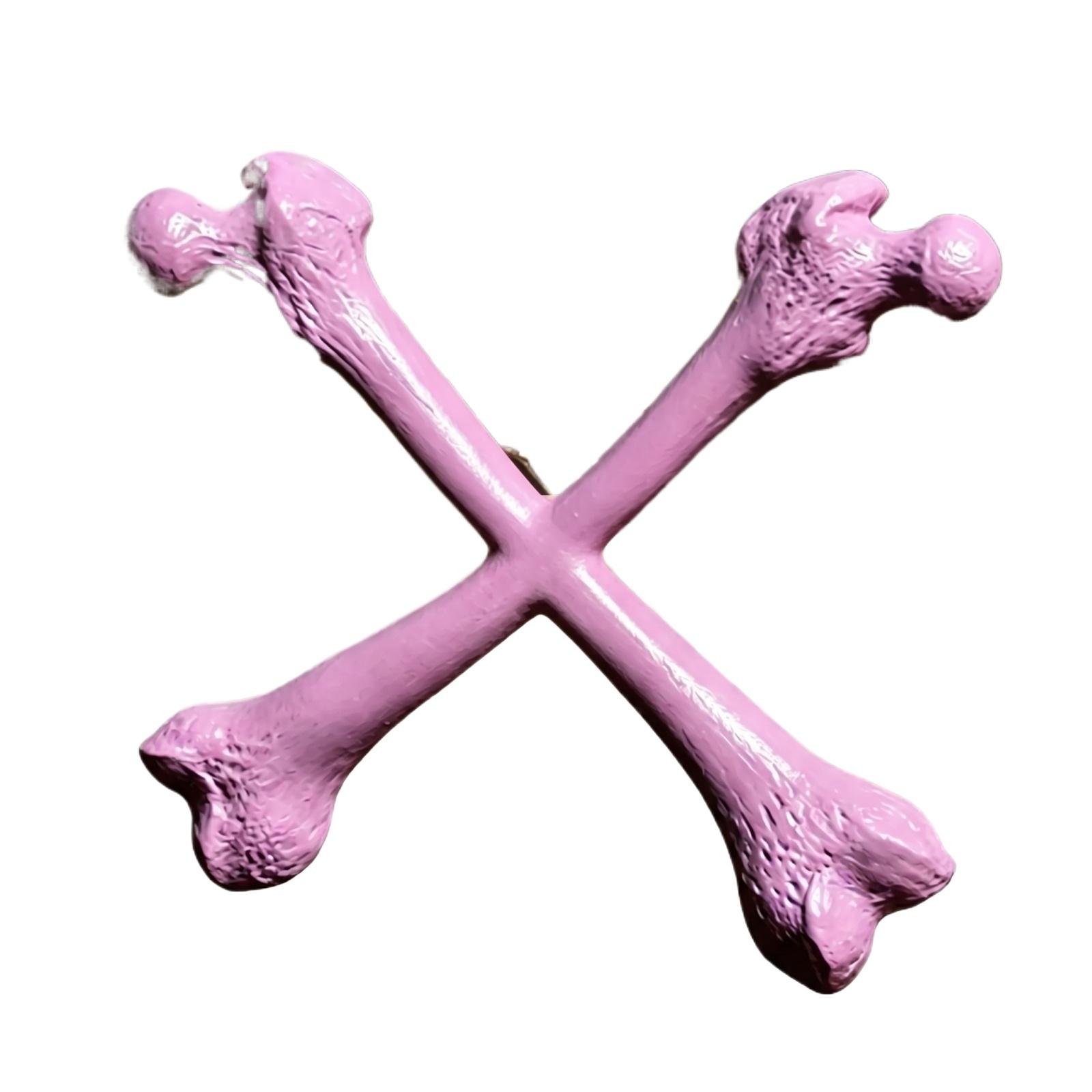 

Crossed Bone Wall Hanging Gothic Home Decor Resin Sculpture for Indoor Outdoor Display Unique Gothic Style Decoration One Size рожевий