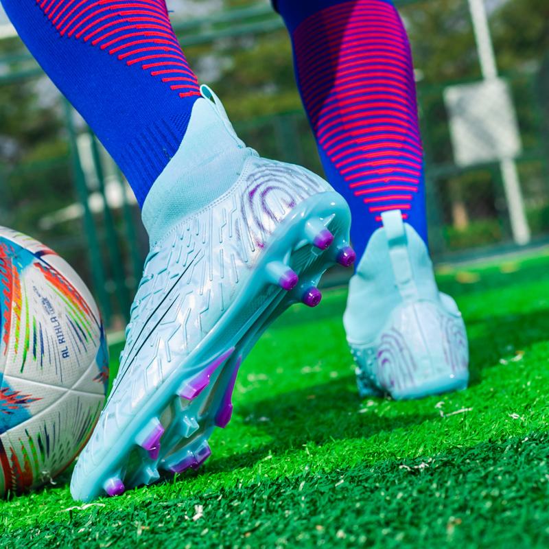 2024 Herren Fußballschuhe Große Größe Ultraleichte Fußballschuhe Jungen Sneakers Rutschfeste AG/TF Fußballschuhe Stiefeletten Unisex