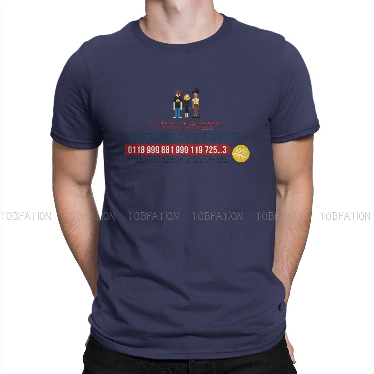 

ZX The It Crowd Emergency Services Essential Tshirt Homme Mens Clothes Blusas Loose Cotton T Shirt For Men 4XL