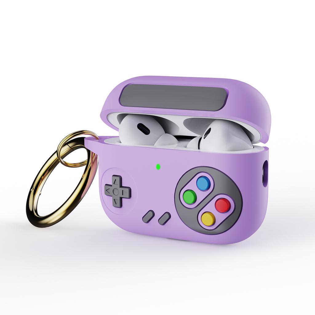 Retro Game Console Silicone Case For Airpods 2 3 4 Pro3 Pro2 Wireless Bluetooth Earphone Cover with Metal Ring