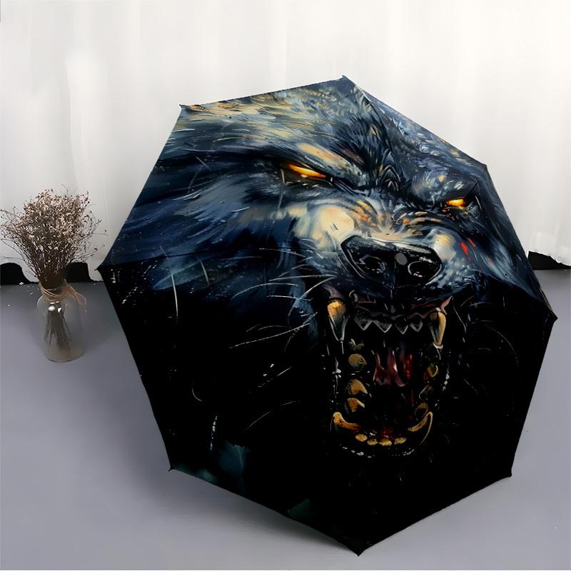 1pc Wolfpack Fashionable Automatic Opening/Closing Folding Umbrella with 8 Bones, Windproof Portable, Daily Use62