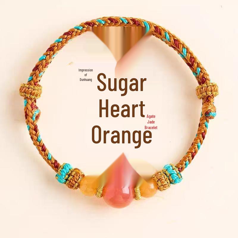 

Прекрасный браслет-сердце из жадеита и агата - Привлекает любовь и удачу, Идеальный подарок для лучших подруг