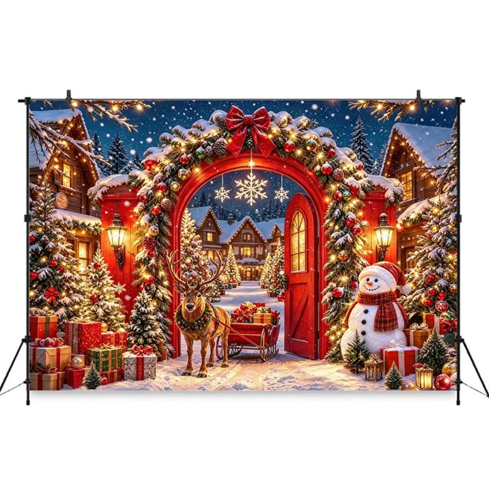 Christmas Reindeer Winter Snowman Themed Banner Decoration Backdrop Birthday Party Home Decoration Photography Backdrop Cloth