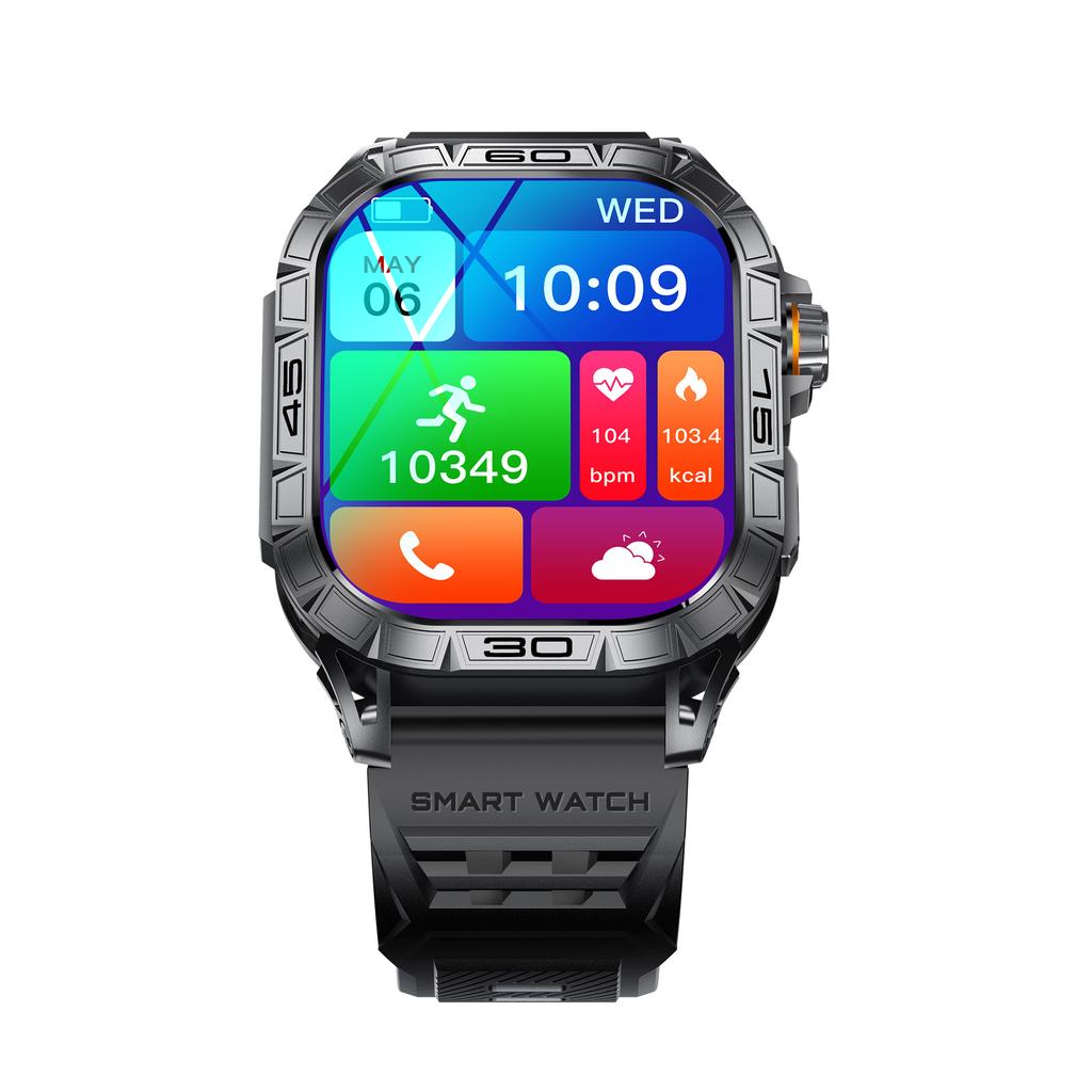 K63 1.96" AMOLED Screen Bluetooth-compatible Call Smart Watch with Heart Rate,Blood Oxygen Monitoring