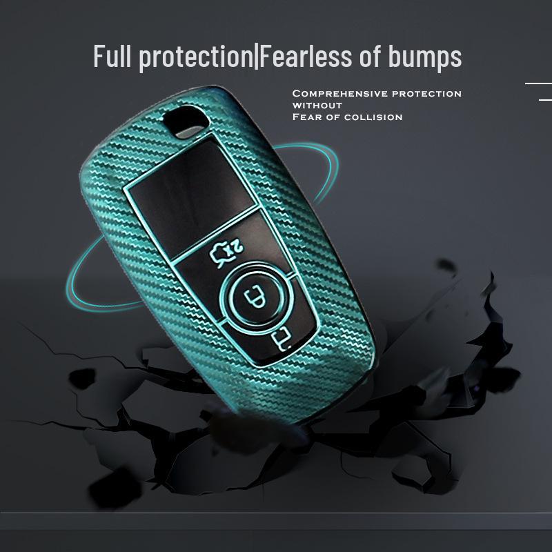 Ford Model A Carbon Fiber Pattern TPU Car Key Protective Case