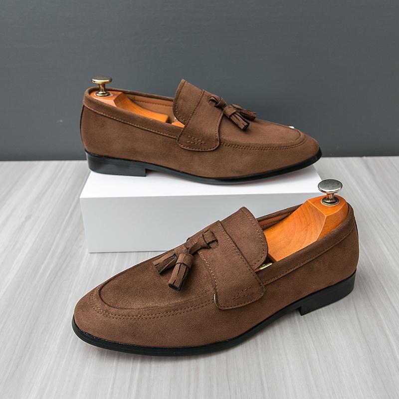 Seasons Men Business Fringed Shoes British Casual One-foot Lightweight Breathable Fashionable Loafers Banquet Shoes Sizes 38-46