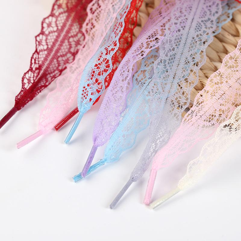 1 Pair Soft Silk Lace Shoelaces, Colorful Flat DIY Shoe Straps, Ballet Style for Sneakers  Elegant Trim