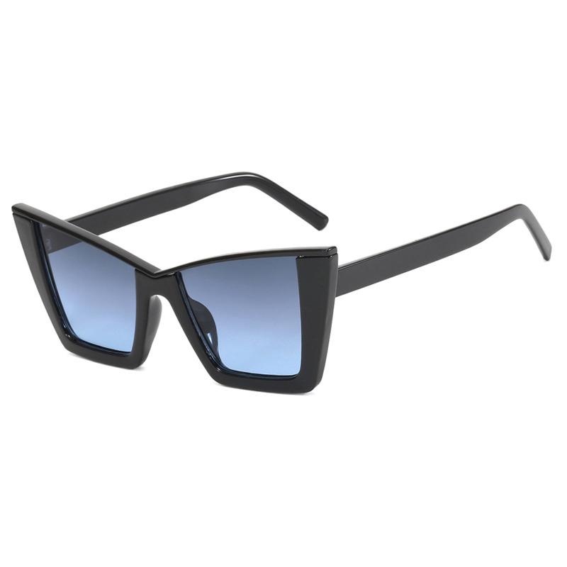 

New Cat Eye Sunglasses Women Fashion Oversized Gradient Color Shades Eyewear Brand Designer Semi Metal Cateye Frame Sun Glasses only 1pcs sunglasses