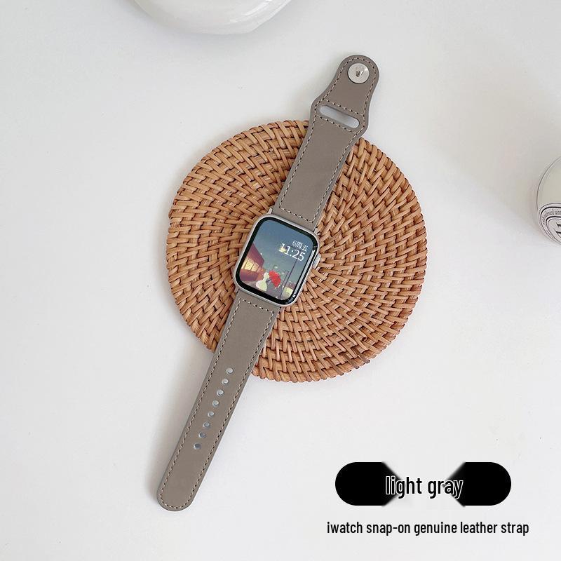 

Сумісний шкіряний ремінець для годинника для Apple iWatch S10/8/9SE, Huawei GT, Xiaomi 89 Pro та Redmi 45 - Верхній шар із заклепкою 22mm For Huawei