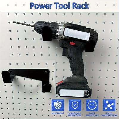 Estante de Hierro para Almacenamiento de Herramientas Eléctricas Montado en Pared - Soporte de Taladro Ahorra Espacio para Garaje, Banco de Trabajo, Carpintería, para Sistemas de Panel Perforado, Soporte para Taladro Eléctrico