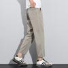 Spring and summer new pure cotton slim-fit straight casual pants thin solid color simple versatile light business nine-point trousers