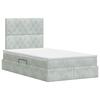 Storage Bed with Mattress Light Grey 120 X 200 Cm Velvet