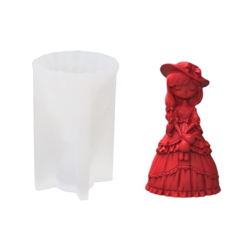 Silicone Candle Moulds Girl Shaped Clay Moulds Crafts Moulds Baking Tools Non-stick Silicone Material for Kitchen Baking