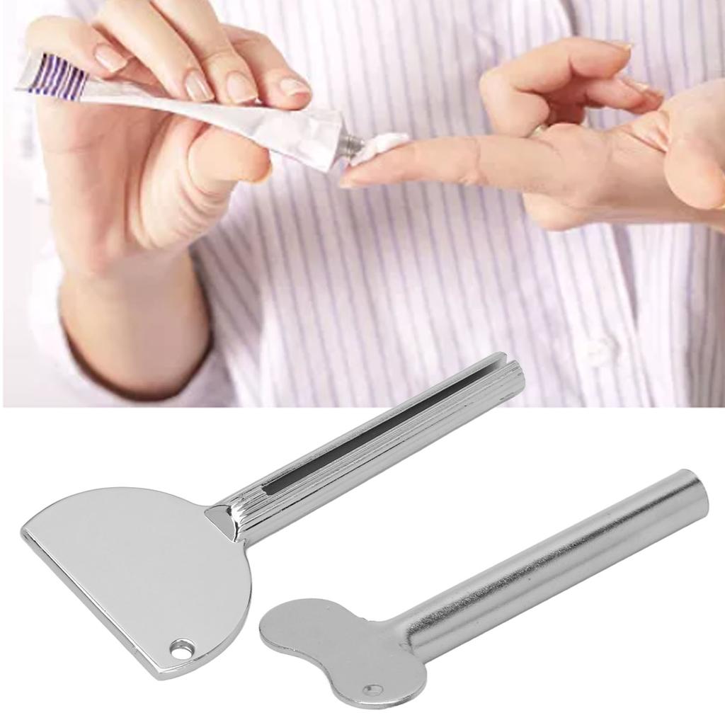 2pcs Toothpaste Tube Squeezer Saves Paste Rolling Stainless Steel Toothpaste Squeezer Dispenser
