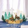 moin moin Christmas Set of 2 Message Delicate and Beautiful 3D Beautiful 2411xme358 Cards, (Envelopes Included), Cards, Grading, Pop-Up Reindeer,