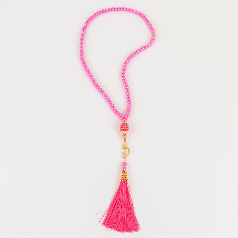 Pearl Prayer Beads Necklace Jewelry Long Tassel Clothes Pandent Accessories