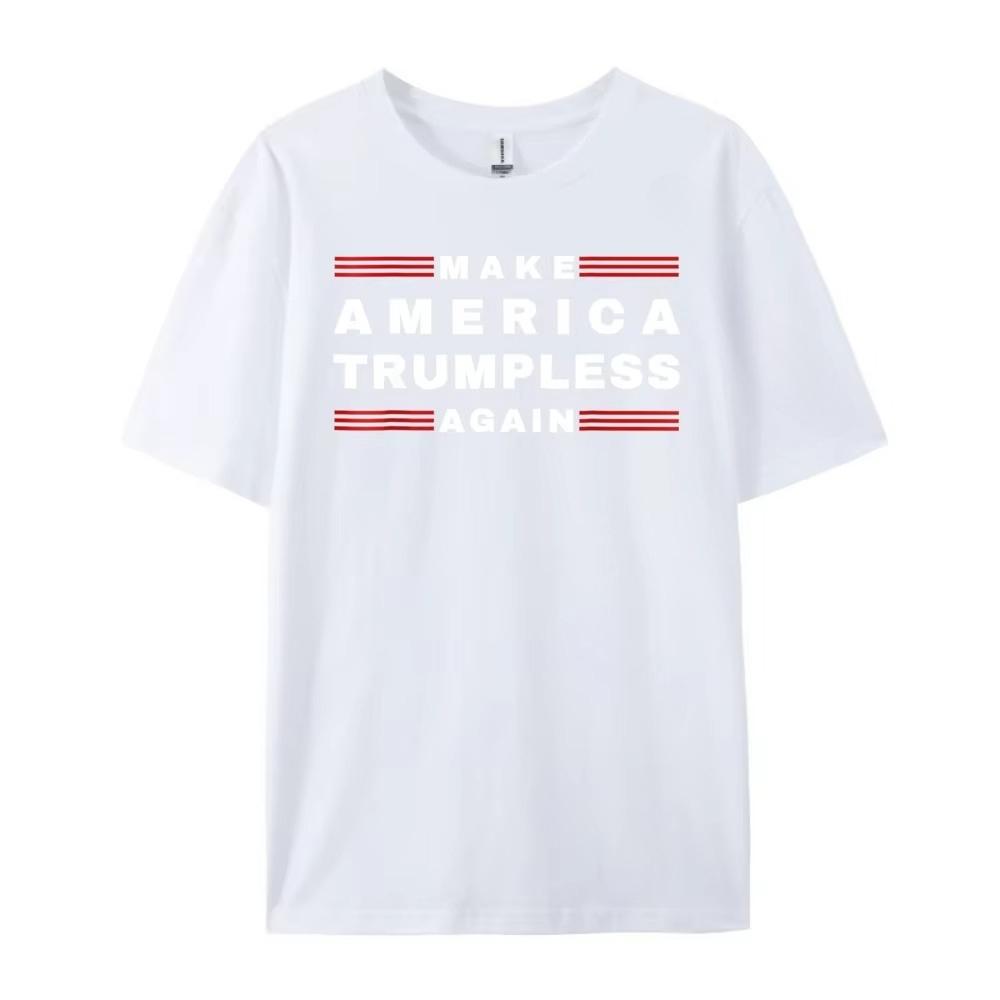 2026 New Funny Make America Trumpless Again Print Tshirt Men and Women Short Sleeved Tops Tshirts Mens Cotton Tee