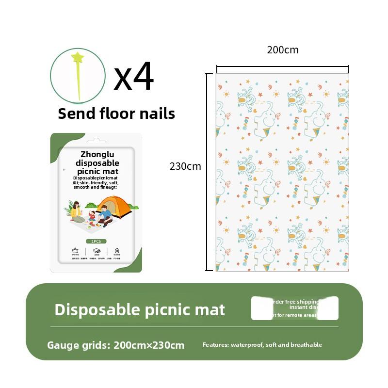 Double-Layer Disposable Picnic Mat 200*230 Thickened Dirt-Resistant Outdoor Moisture-Proof Waterproof Oil-ResistantSuitable For Beach Lawn And 1pcs-200*230