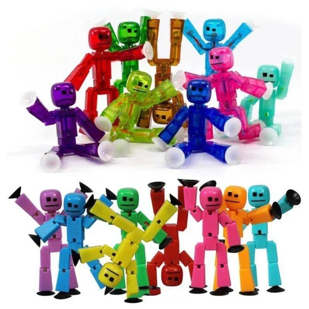 5-10 Piezas Color Aleatorio Stikbot Juguetes de Animación de Pantalla Muñecos de Shed con Ventosa DIY Creativo Robot Pegajoso Película de Animación Juguetes StikBot
