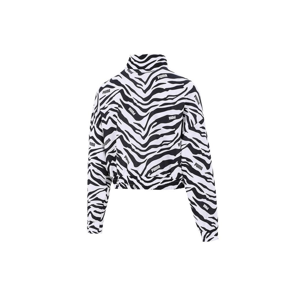 Puma Zebra Print Sports Stand Collar Jacket Women Jacket Black 846282-02