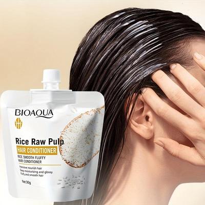Rice Puree Hair Conditioner 30G Per Bag Hair Strengthening Split Ends Repair Nourishing Smoothing Brightening for Dry Hair