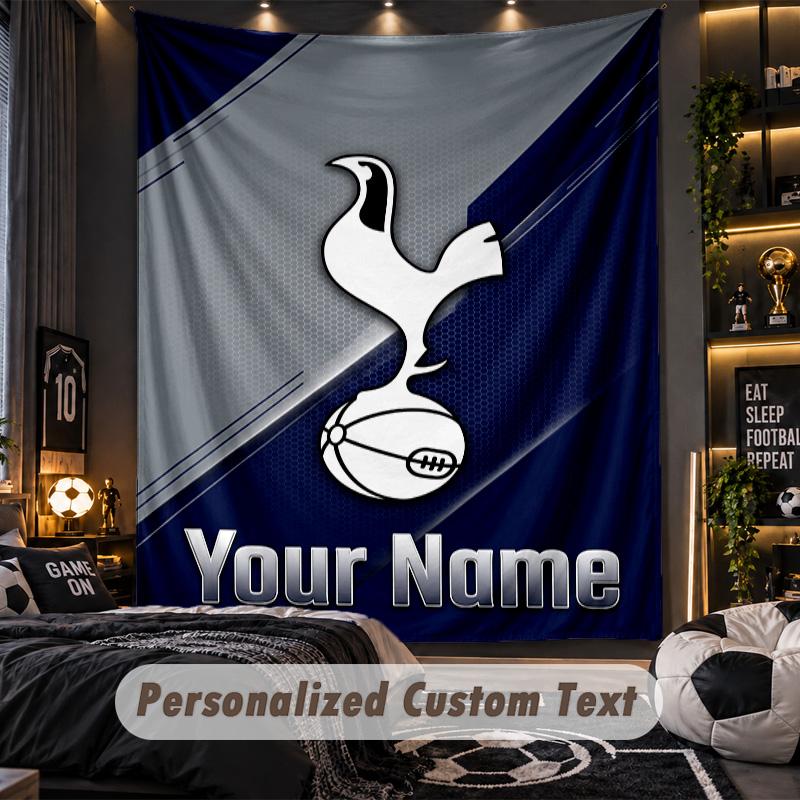 TapestryTottenham Hotspur FC Custom Name Text Personalized Wall Hanging Tapestry Home Wall Decor