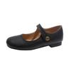 Korean retro flat Mary Jane shoes women's new black one-word with round head 2026 shoes commuter shoes