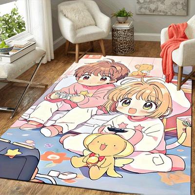 1pc Cardcaptor Sakura Pattern Area Rug, Anti Slip Non Shedding Stain Resistant Carpet