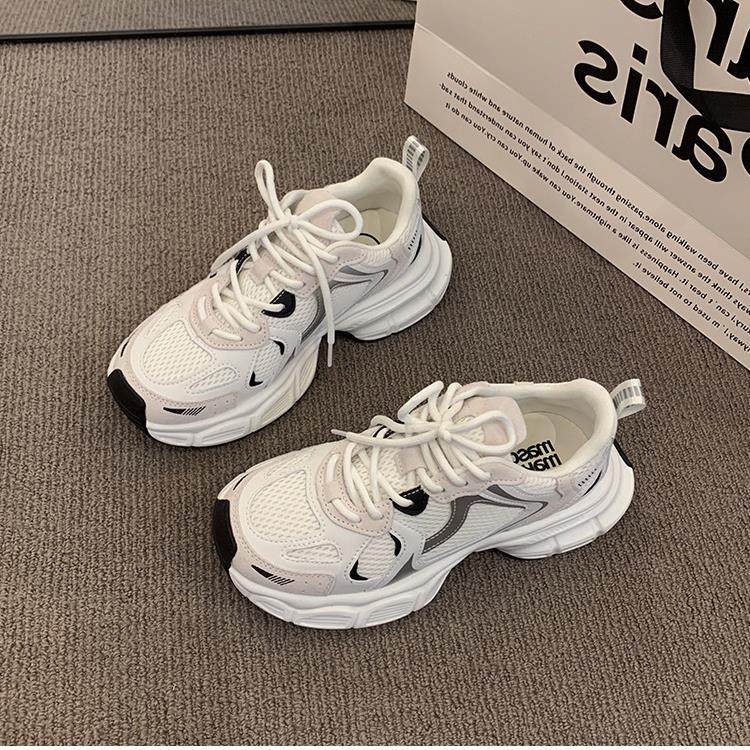 Платформа папины кроссовки 22 осень новые спортивные кроссовки четыре сезона сетка дышащие повседневные 35 белый