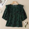 ZANZEA Women Fashion Round Neck Puff Short Sleeve A-Line Blouse