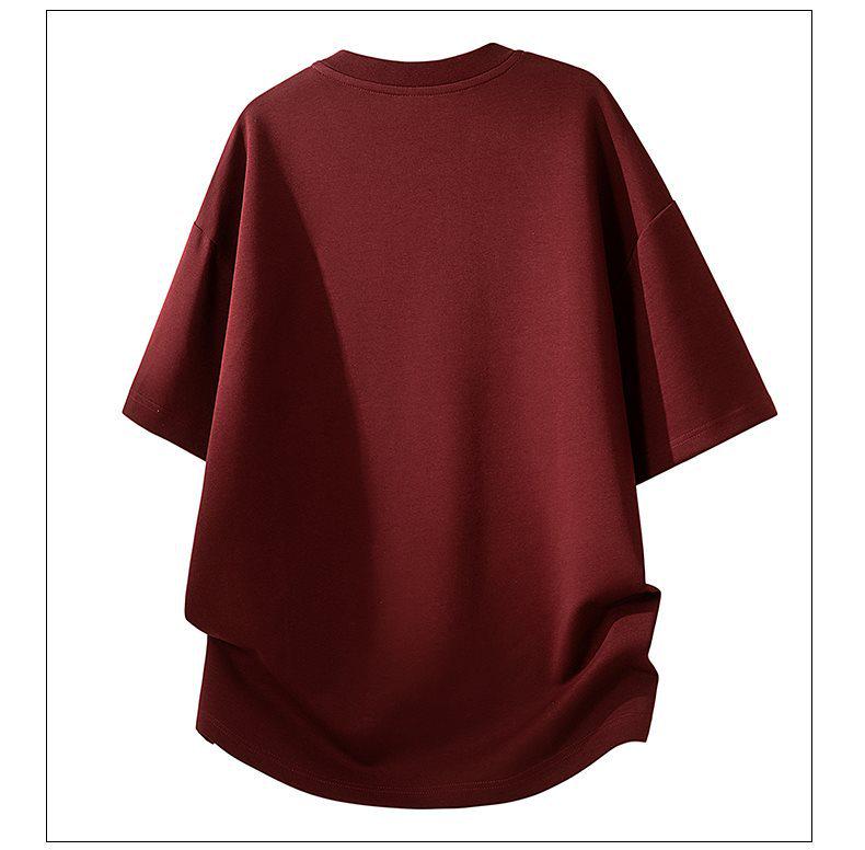 Unisex Loose Fit Round Neck T-Shirt with Sequins and Rivets