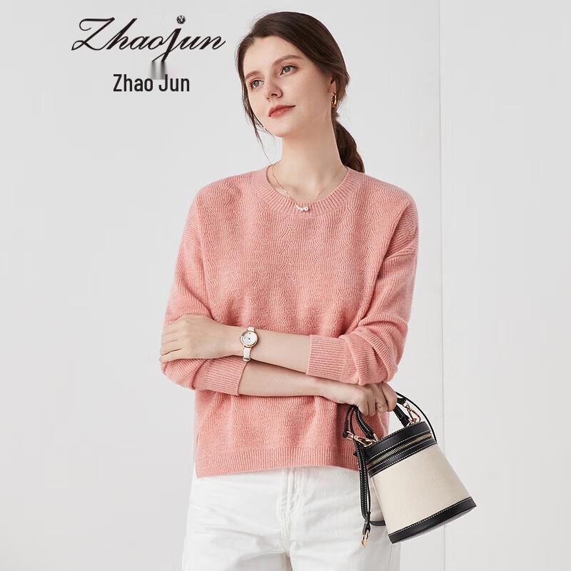 Zhaojun Women's Pure Cashmere Round Neck Knit Sweater