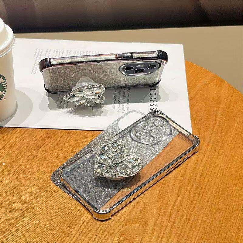 For Google Pixel 9 Phone Case for Google Pixel 10 9 Pixel9 Pro 9A A 9Pro XL Glitter Diamond Heart Shockproof Bracket Case Cover