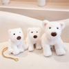 Stuffed Animals Simulation Akita Dog with Chain Stuffed Puppy Doll  Kids Girls