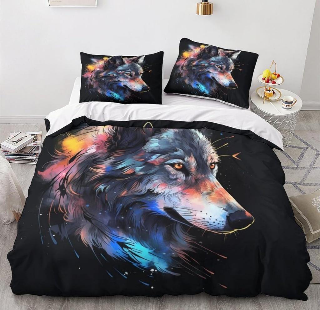 3D Cartoon Animal Dog Duvet Cover Sets, Children'sTeenagers Bed Linen 3-Piece Duvet Covers, Microfibre,Room Decor  Duvet Cover