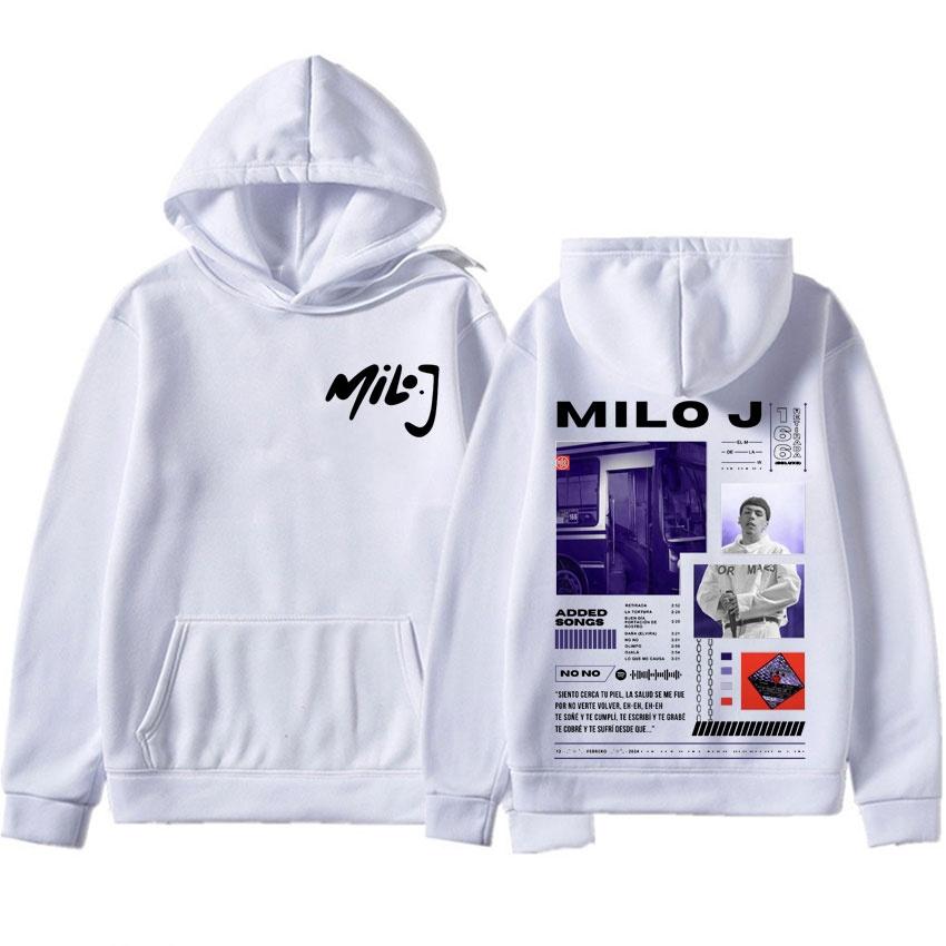Rapper Milo J 166 Album Merch Bedruckter Hoodie Herbst/Winter 2025 Herren Damen Hip-Hop Sweatshirt Hipster Pullover Harajuku Style