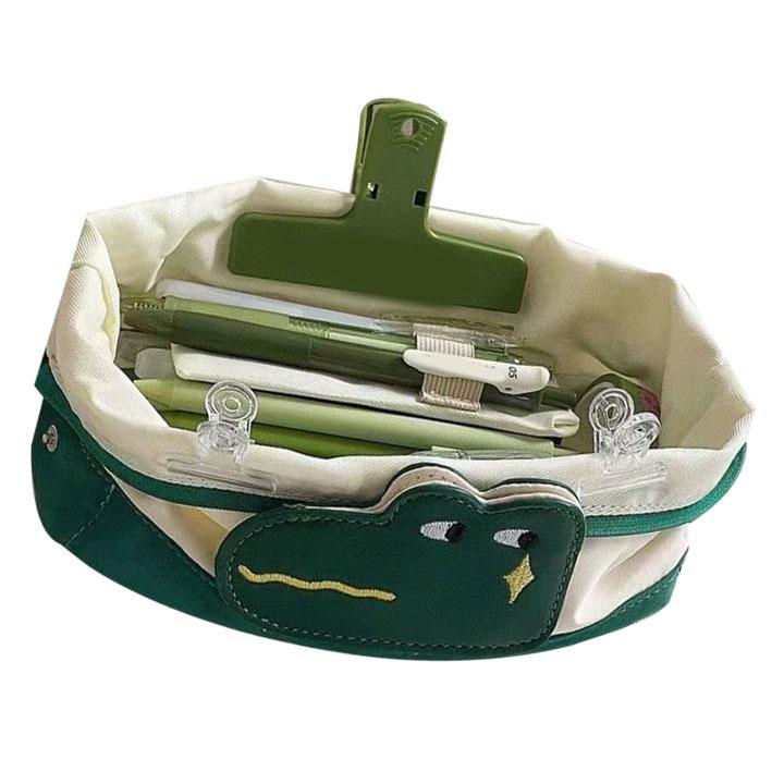 Large Pen Bag Cute Animal Style Stain Resistant Polyester  Large Pencil Case for School Offic