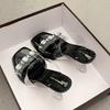 Fashion Versatile One-word Slippers for Women's Summer Wear 2025 New Transparent Crystal and Foreign Sexy High-heeled Sandals