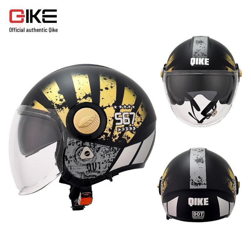 Men's Retro Motorcycle Helmet, 3C Certified, All-Season, Autumn/Winter, Half Helmet for Electric Vehicles