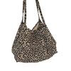 Leopard print shoulder bag large capacity canvas tote bag fashion oblique span handbag versatile women's bag