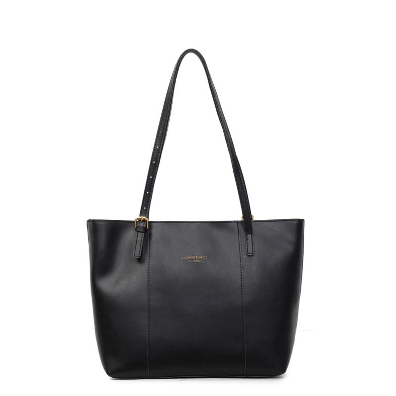 New Large Capacity Solid Color PU Shoulder Bags for Women 2026 Hot Sale Simple Casual Versatile Personality Super Cool Tote Bags
