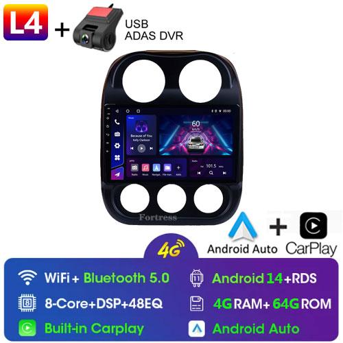 Car Radio For Jeep Compass Patriot 2010-2016 Autoradio Stereo 2 Din Player GPS Navigation Carplay DSP OBD No CD Player