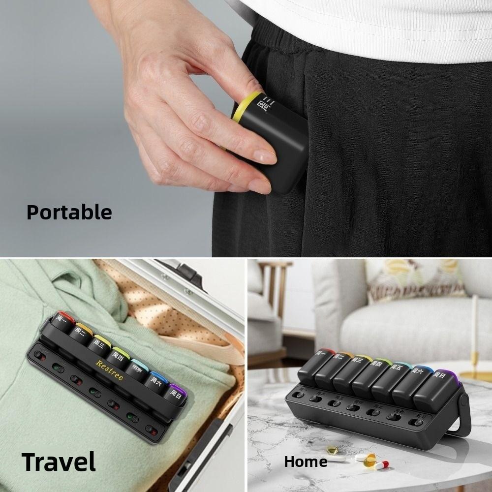 7-Grid Medicine Storage Box Sealed Weekly Pill Case Convenient Daily Pill Box  Household