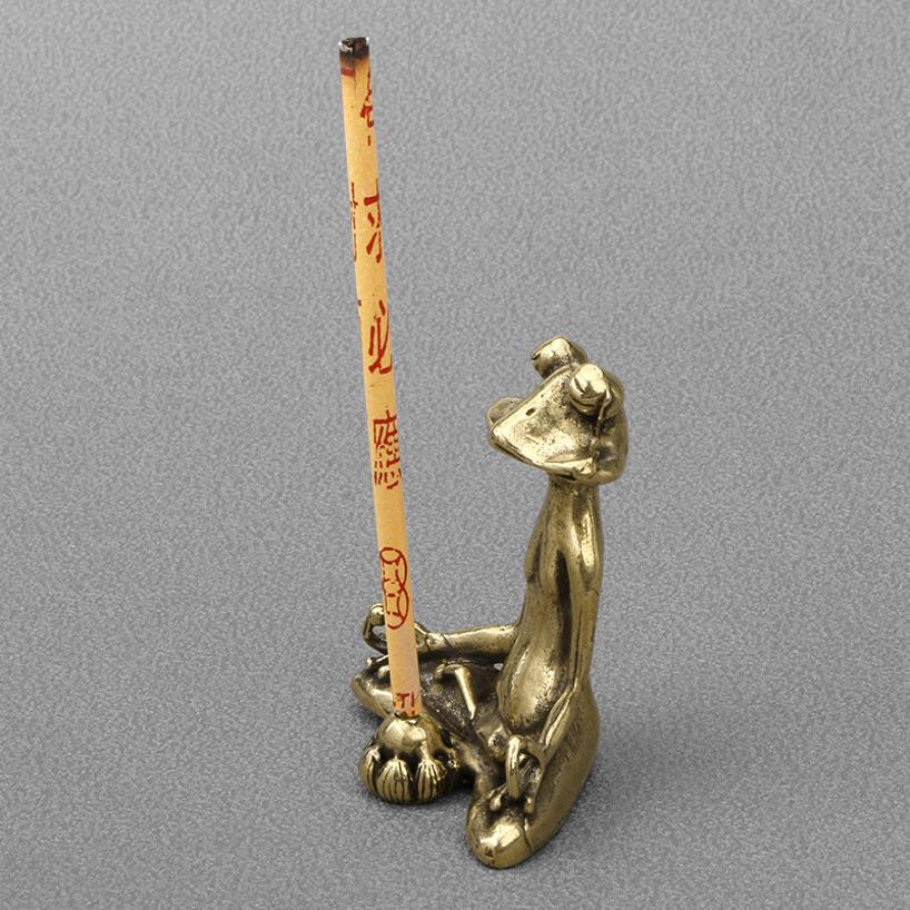 1 Stück Vintage Messing Meditation Zen Statue Schmuckstück Kupfer Tier Skulptur Heim Schreibtisch Dekoration Tee Haustier