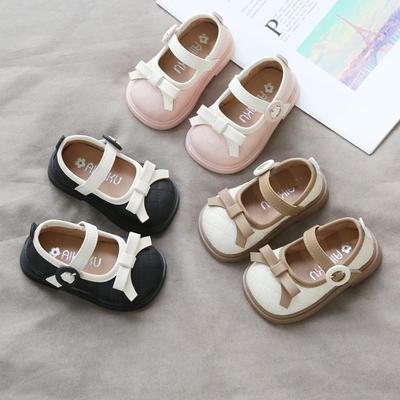 Soft Soled Anti Slip Baby Girl Shoes Spring New Chil Walk Shoe Simple Bow Brand Trendy Baby Shoe Versatile Fashion Casual Shoes