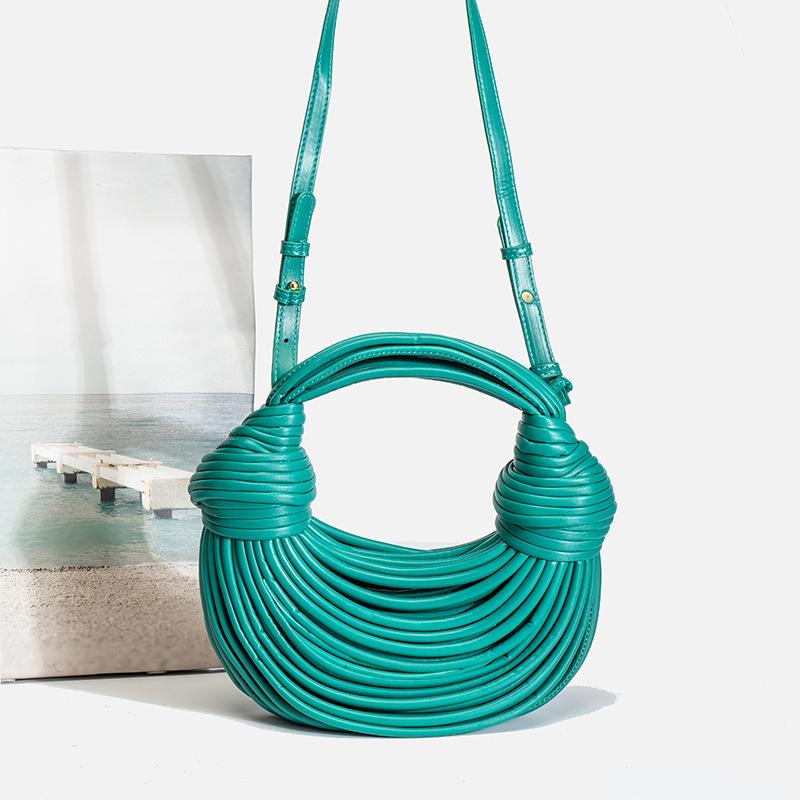Handbags for Women 2025 New Gold Luxury Designer Brand Handwoven Noodle Bags Rope Knotted Pulled Hobo Silver Evening Clutch Chic